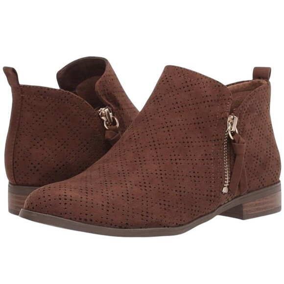 Dr Scholls Ankle Booties Brown Fx Suede Western Dark Academia Fairy Grunge 10 M - Picture 4 of 5